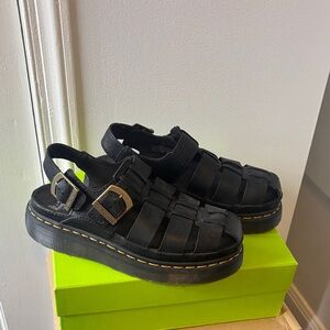 Dr. Martens Black Wrenlie Fisherman Sandals